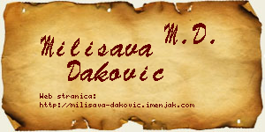 Milisava Daković vizit kartica